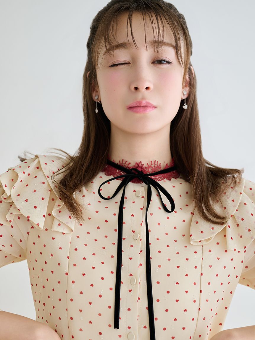 CELFORD「【洗える】ハートドットプリントブラウス」|シャツ・ブラウス|