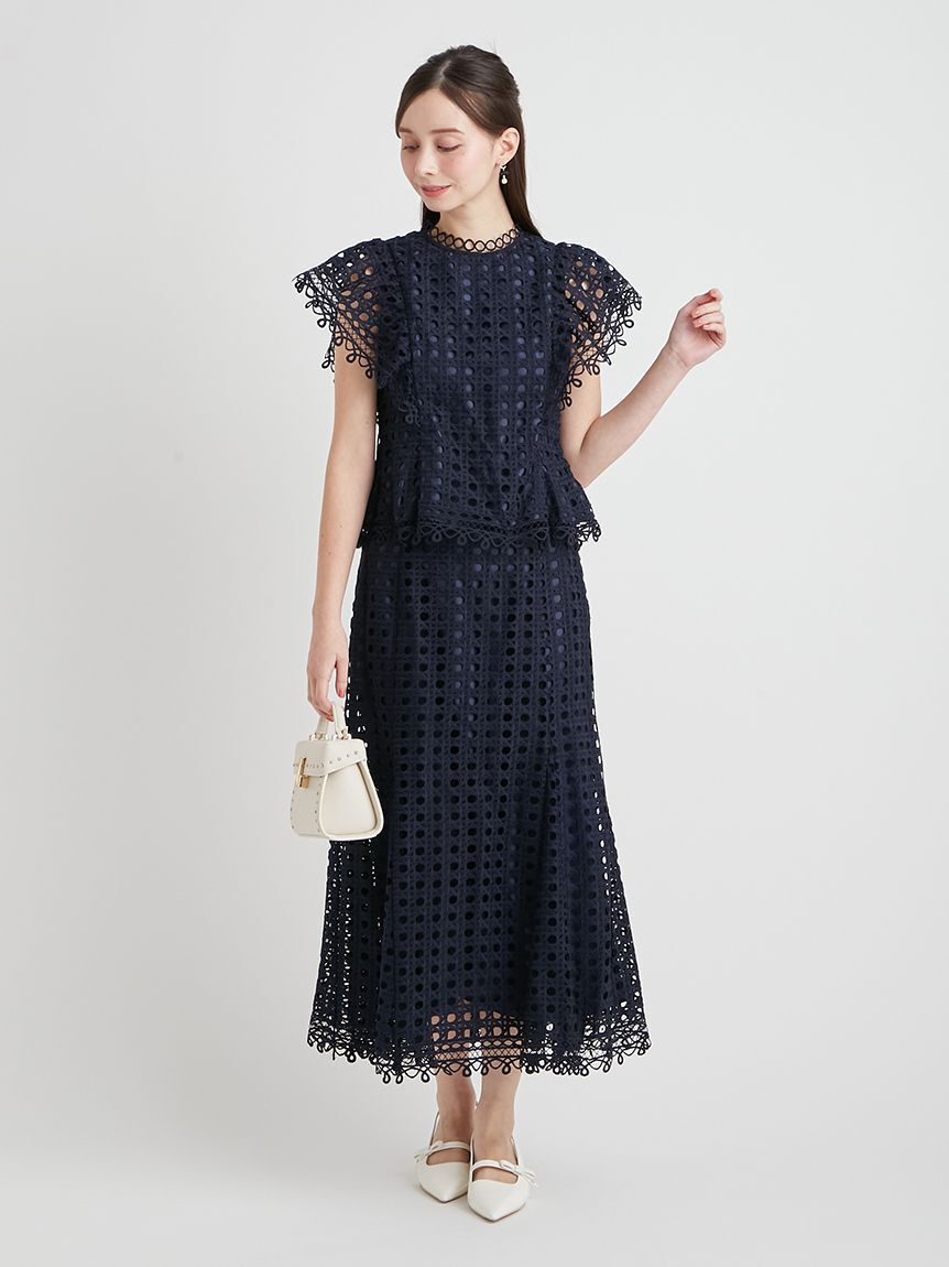 CELFORD「【セットアップ対応】ジオメトリックパターンレーススカート」|スカート|