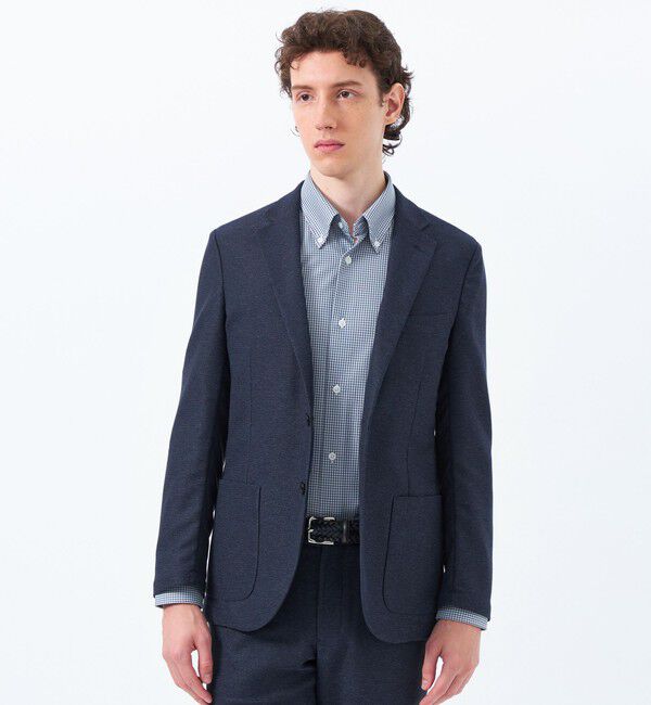 MACKINTOSH PHILOSOPHY「テーラードジャージージャケット 杢カラミストレッチ」|テーラードジャケット|ネイビー