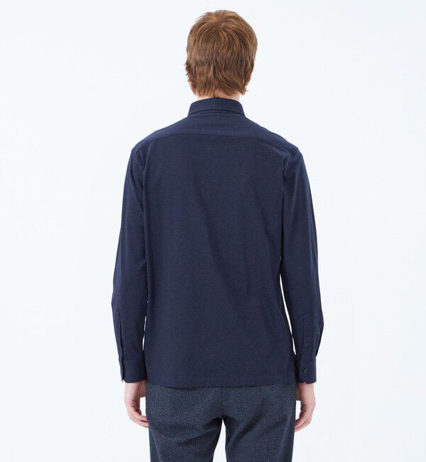 MACKINTOSH PHILOSOPHY「ホリゾンタルカラー ジャージーシャツ ギンガム/無地」|シャツ・ブラウス|