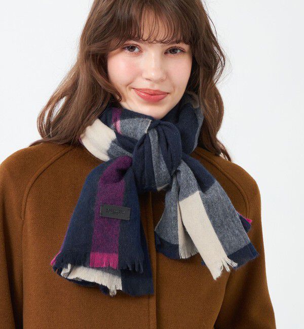 MACKINTOSH PHILOSOPHY「ウォッシャブルカシミヤチェックストール」|ストール|ネイビー