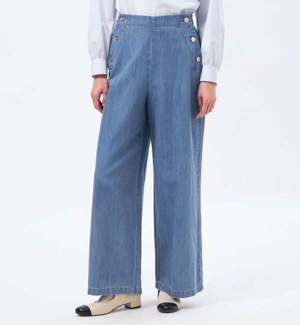 MACKINTOSH PHILOSOPHY「コットンリネンデニムマリンパンツ」|デニム|ライトブルー