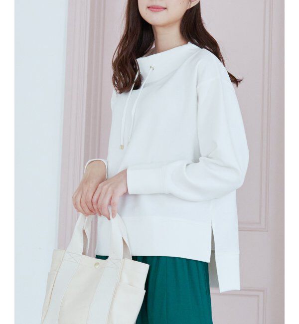 ikka「ダンボールニットスピンドルプルオーバー」|パーカー|オフホワイト