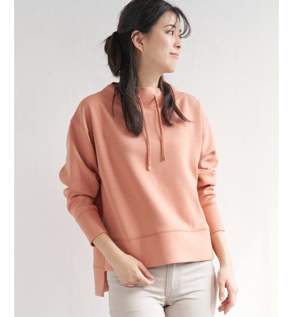 ikka「ダンボールニットスピンドルプルオーバー」|パーカー|ピンク