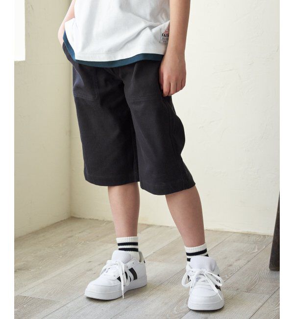 ikka kids「6.5分袖綿ストレッチイージーパンツ（120~160cm）」|その他|ダークグレー