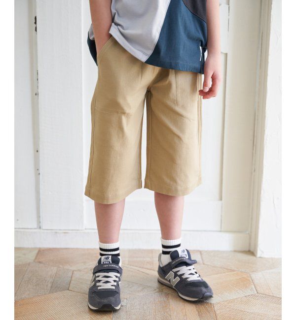 ikka kids「6.5分袖綿ストレッチイージーパンツ（120~160cm）」|その他|ベージュ