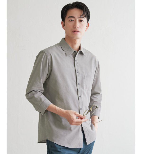 ikka「7.5分袖ドライタッチシャツ」|シャツ・ブラウス|