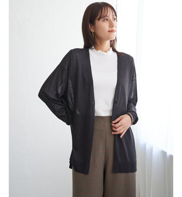 ikka「アラエルハリヌキカーディガン」|その他|チャコール