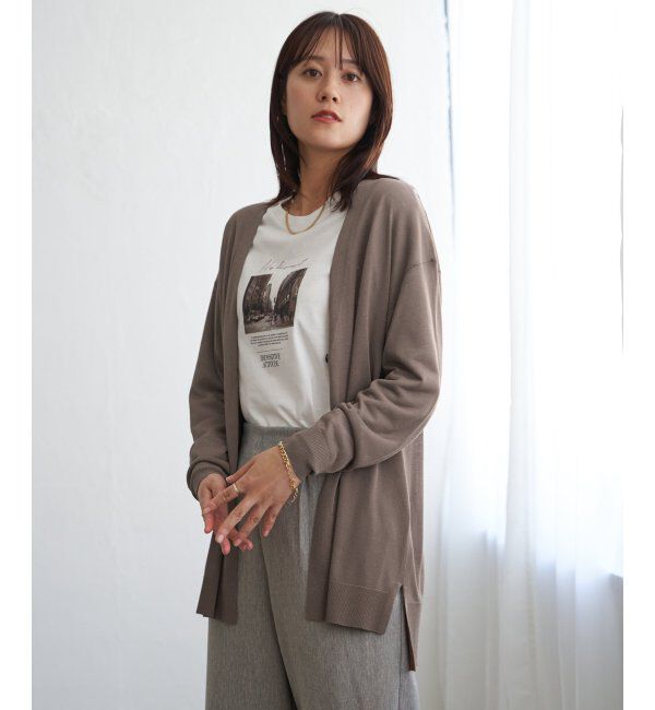 ikka「アラエルハリヌキカーディガン」|その他|ブラウン