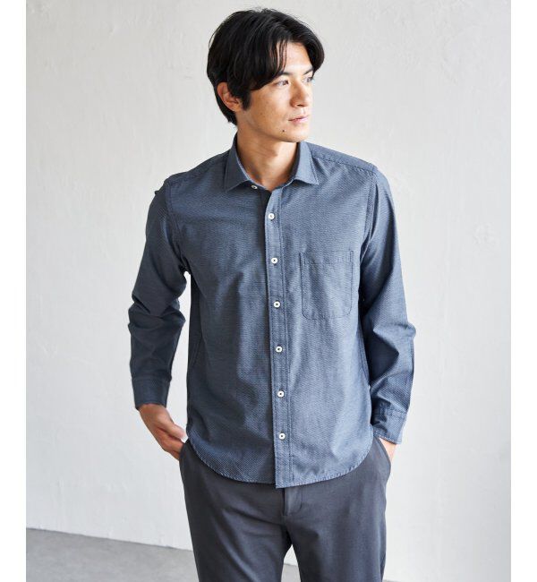 IKKA LOUNGE「デニムライクスイスカラーシャツ」|シャツ・ブラウス|