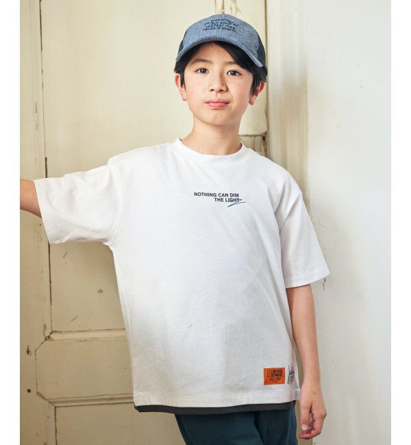 ikka kids「冷感裾レイヤードプリントTシャツ（120~160cm）」|Tシャツ・カットソー|