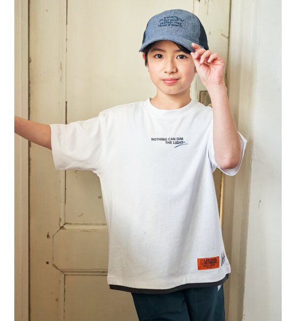 ikka kids「冷感裾レイヤードプリントTシャツ（120~160cm）」|Tシャツ・カットソー|