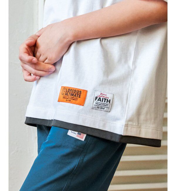 ikka kids「冷感裾レイヤードプリントTシャツ（120~160cm）」|Tシャツ・カットソー|