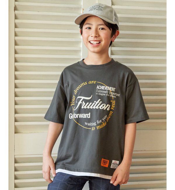 ikka kids「冷感裾レイヤードプリントTシャツ（120~160cm）」|Tシャツ・カットソー|