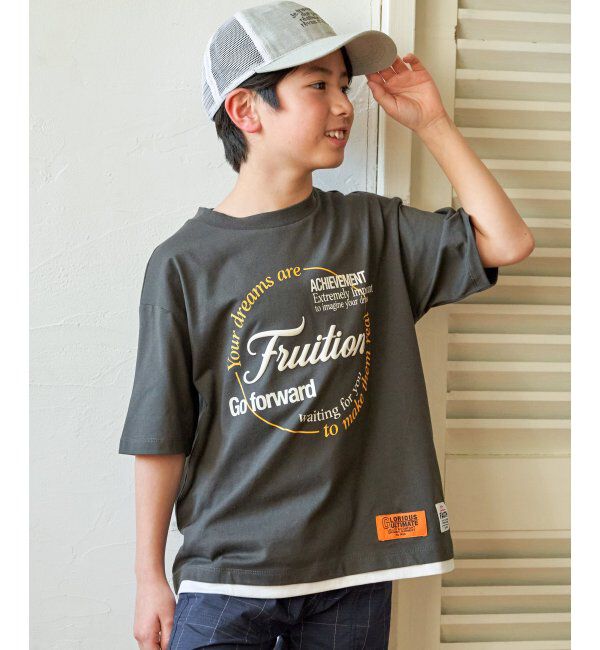 ikka kids「冷感裾レイヤードプリントTシャツ（120~160cm）」|Tシャツ・カットソー|