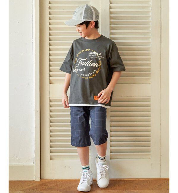 ikka kids「冷感裾レイヤードプリントTシャツ（120~160cm）」|Tシャツ・カットソー|