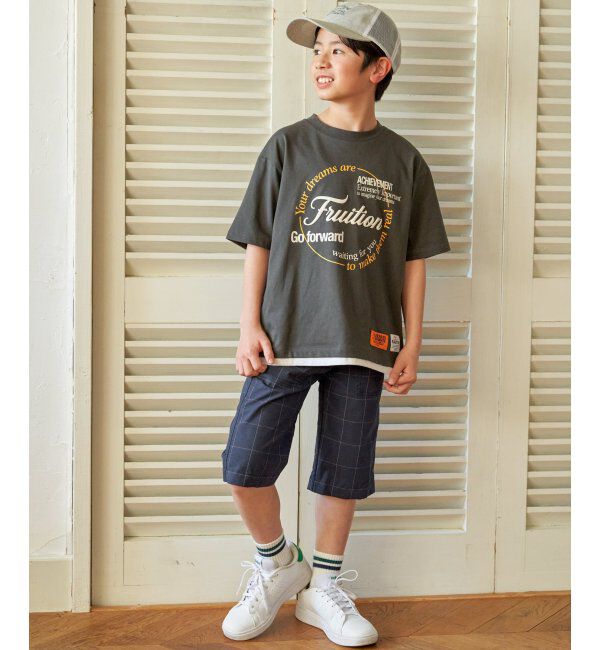 ikka kids「冷感裾レイヤードプリントTシャツ（120~160cm）」|Tシャツ・カットソー|
