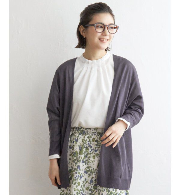 Lbc with Life「リネンライクトッパーカーディガン」|カーディガン|チャコール