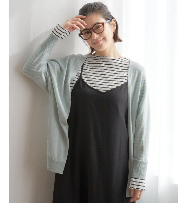 Lbc with Life「リネンライクトッパーカーディガン」|カーディガン|ミントグリン