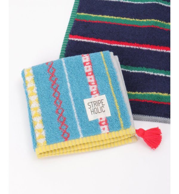 Lbc with Life「ストライプホリック ハンドタオル」|タオル|ターコイズ