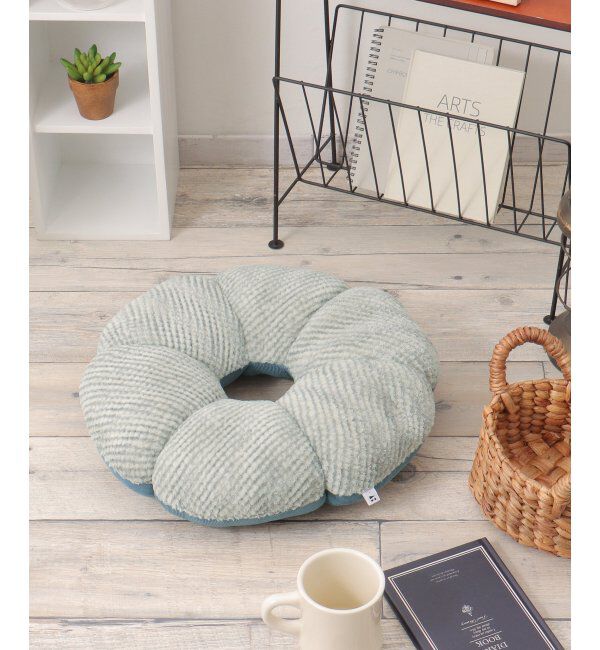 Lbc with Life「ポコポコ花円座クッション」|クッション・クッションカバー|グレー