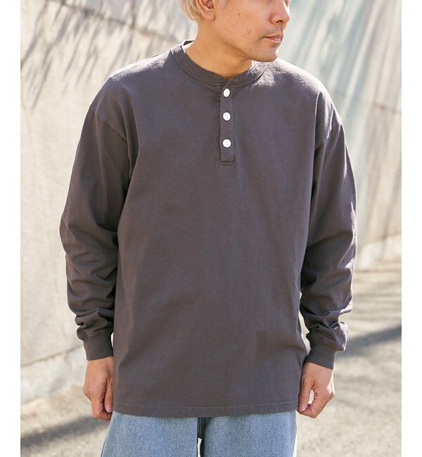 VENCE share style「【Goodwear】ヘンリーネックBIGロンT」|Tシャツ・カットソー|チャコール