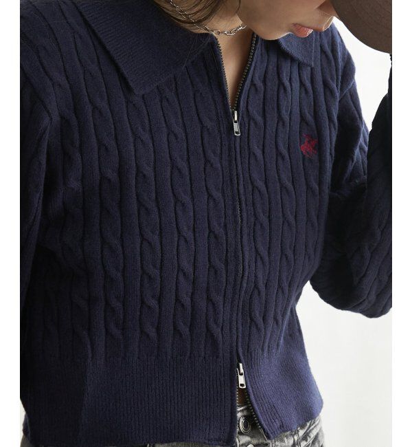 VENCE share style「BEVERLY HILLS POLO CLUB ケーブル編みポロカーデ」|カーディガン|