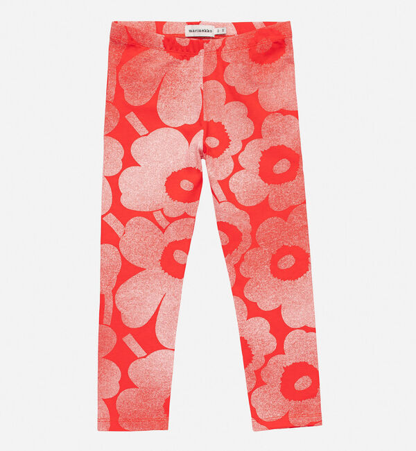 Marimekko「【kids】Lairi Unikko Ⅰ レギンス」|レギンス・スパッツ|レッド&times;ライトピンク
