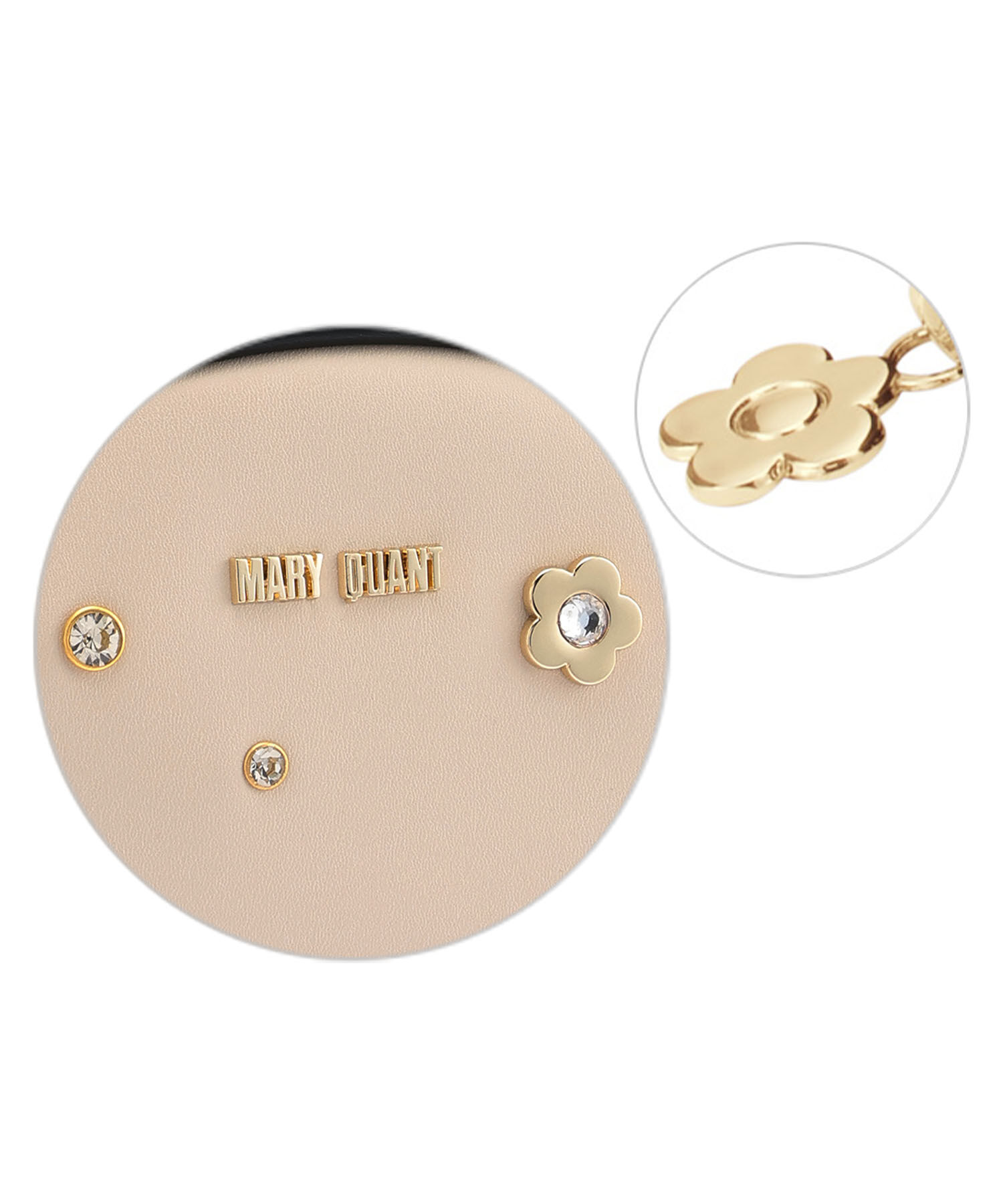 MARY QUANT「メタルビジュー ラウンドポーチ」|ポーチ|