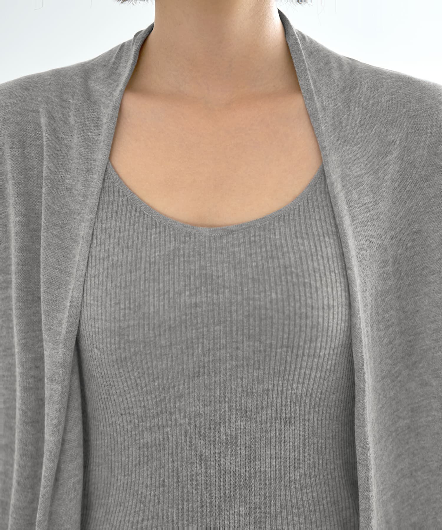 STYLE DELI「薄手なヌケ感とろみニットカーデセット」|Tシャツ・カットソー|