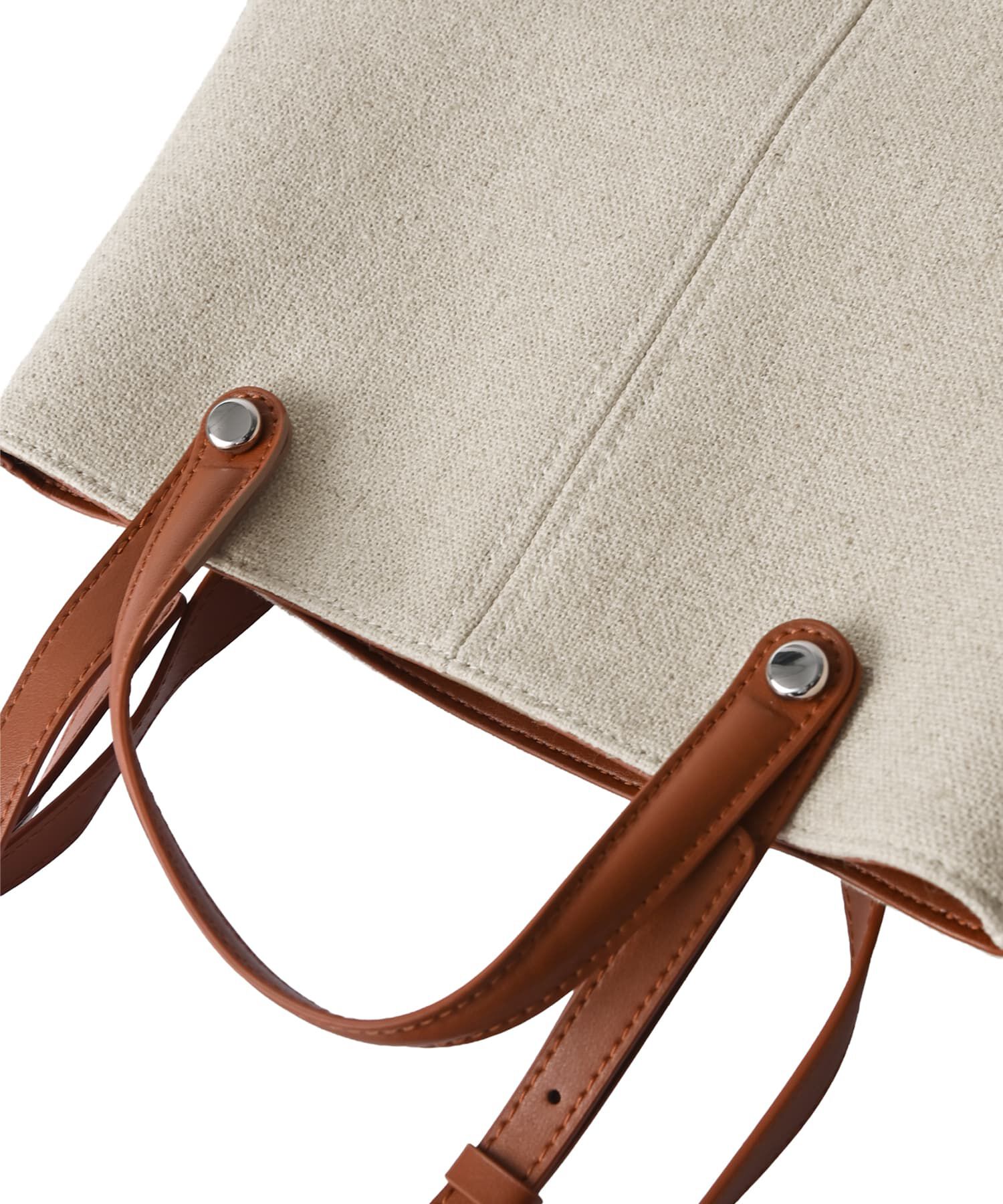 STYLE DELI「【DELI by】縦ラインキャンバス&times;リアルレザーバケットトート」|ショルダー・メッセンジャー|