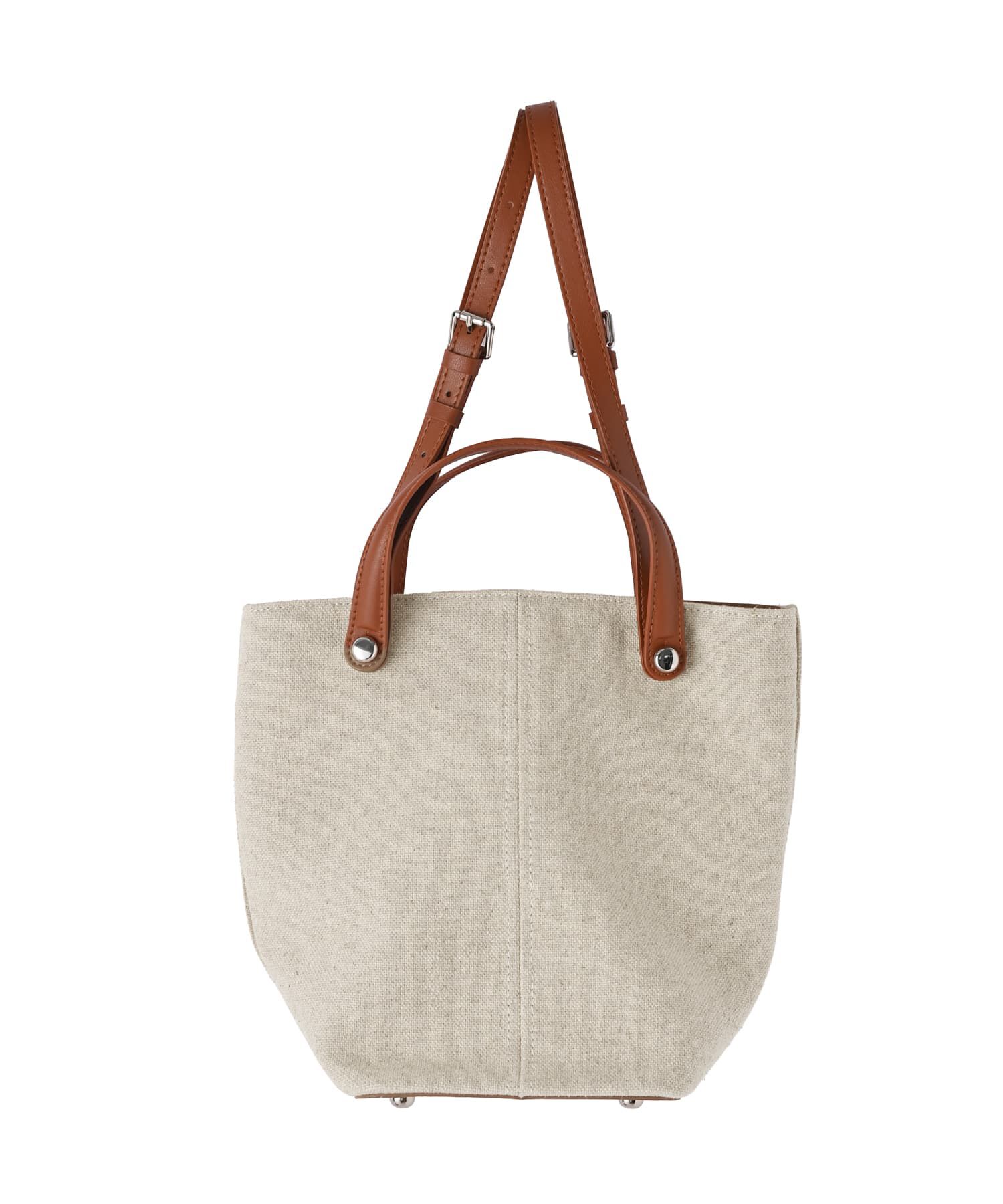 STYLE DELI「【DELI by】縦ラインキャンバス&times;リアルレザーバケットトート」|ショルダー・メッセンジャー|