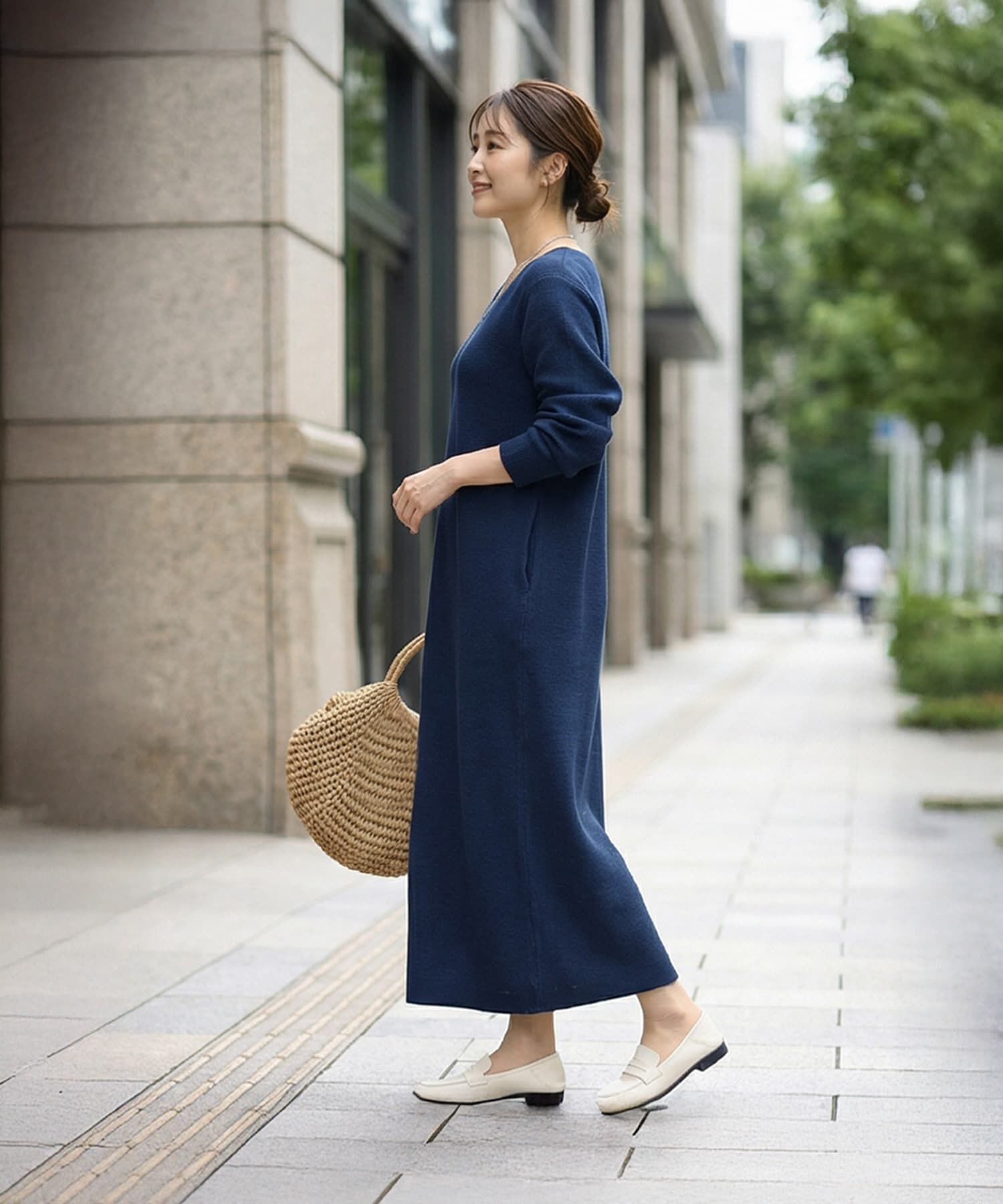 STYLE DELI「サーマル編みVネックワンピース」|ワンピース|