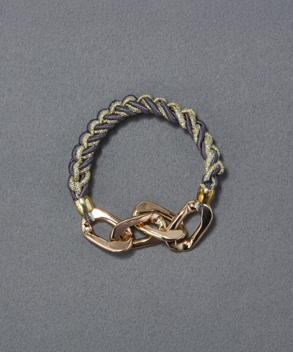 Phoebe「2wayツイストメタルヘアブレス　グレー」|ヘアゴム・シュシュ|グレー