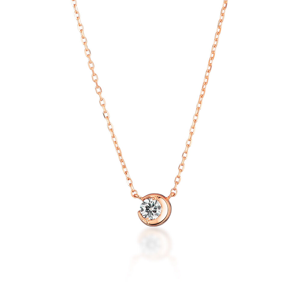 STAR JEWELRY「MOON SETTING（M）」|ネックレス|ローズゴールド