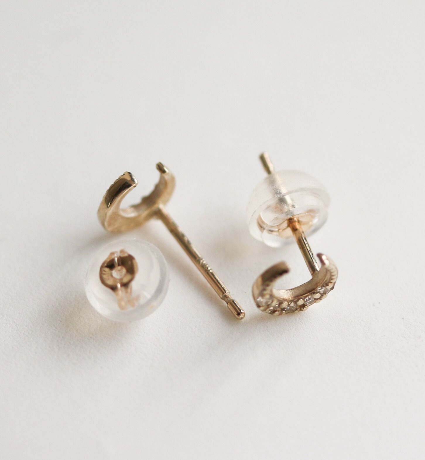  「K10YG ダイヤモンド クレセントムーン ピアス」|ピアス|