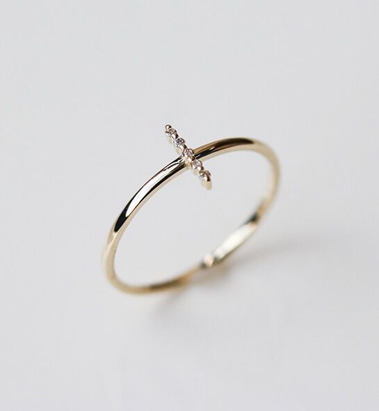 「ダイヤモンド ライン リング | K10YG 〈世界最小〉」|リング|