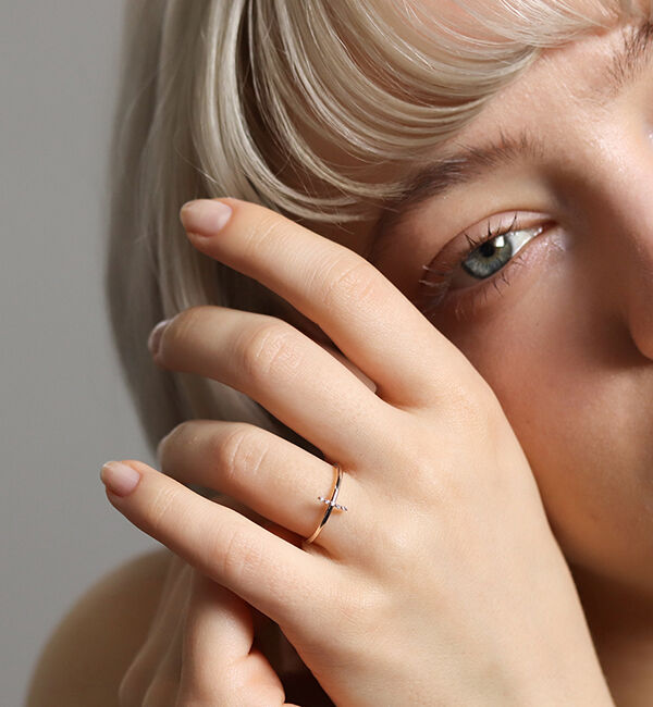  「ダイヤモンド ライン リング | K10YG 〈世界最小〉」|リング|