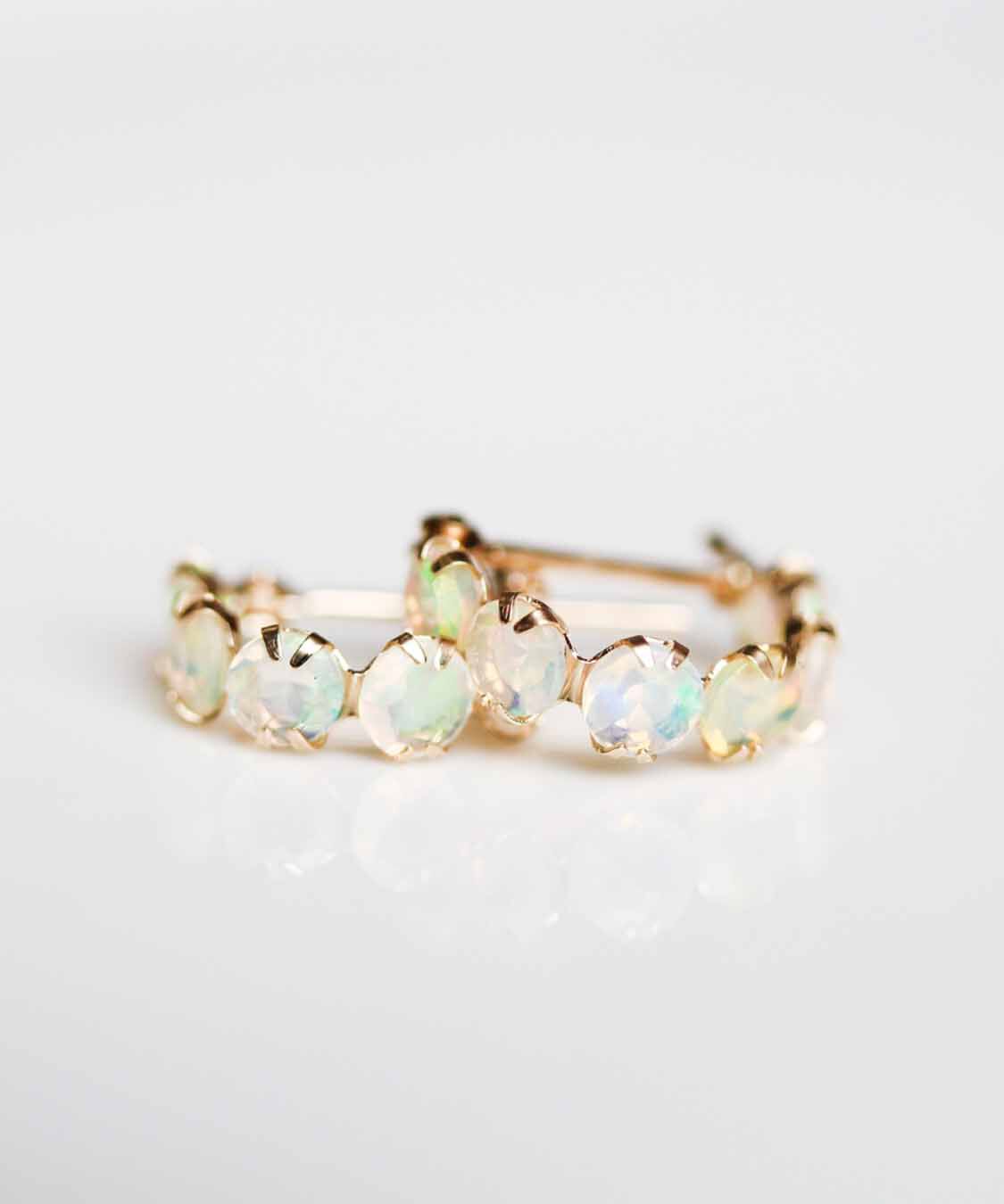  「オパール スナップ フープ ピアス | K10YG」|ピアス|