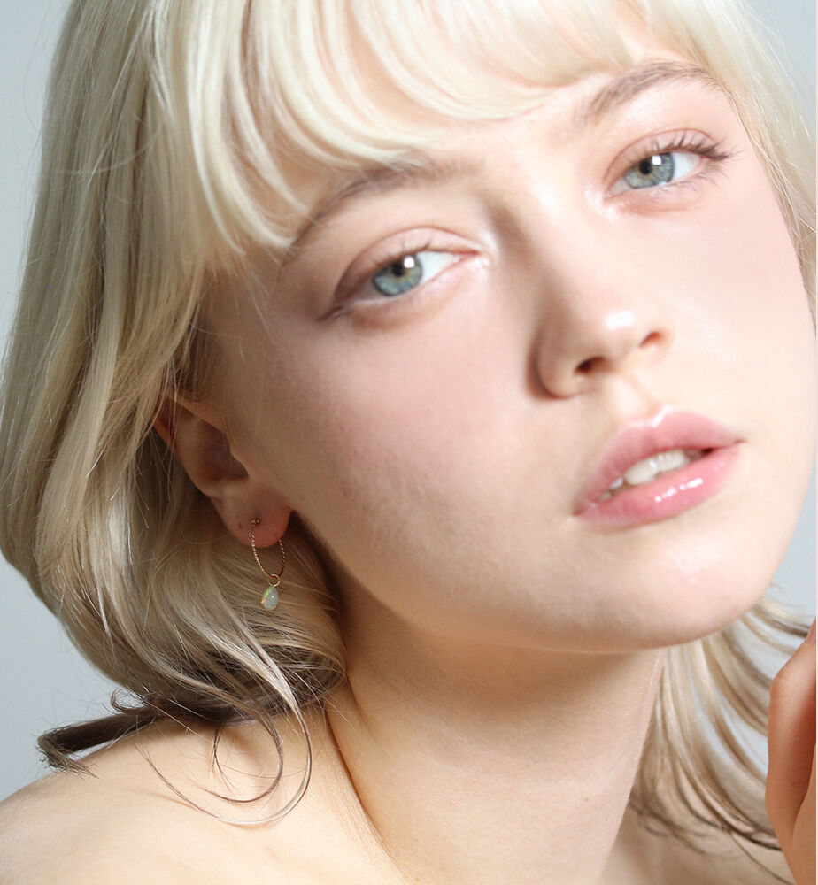  「オパール スナップ フープ ピアス  | K10YG」|ピアス|