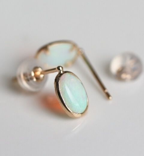  「オーストラリア オパール ピアス | K10YG」|ピアス|