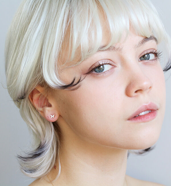  「ダイヤモンド バタフライ ピアス | K10YG」|ピアス|