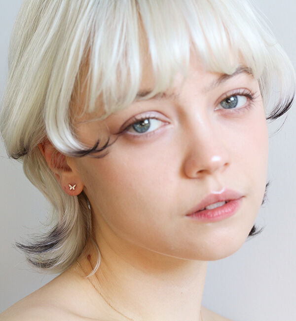  「ダイヤモンド バタフライ ピアス | K10YG」|ピアス|