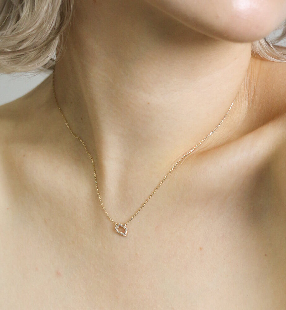  「ダイヤモンド ネックレス | K10YG 〈プラリネ〉〈世界最小〉」|ネックレス|