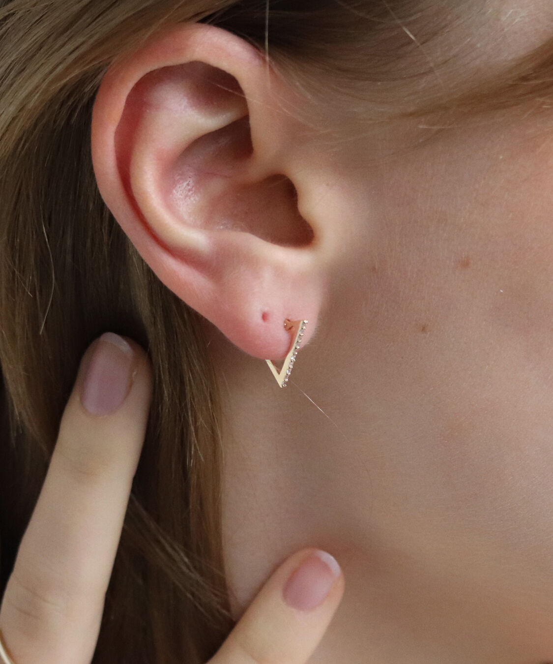  「ダイヤモンド スナップ フープ ピアス  | K10YG〈ステラ〉〈世界最小〉」|ピアス|