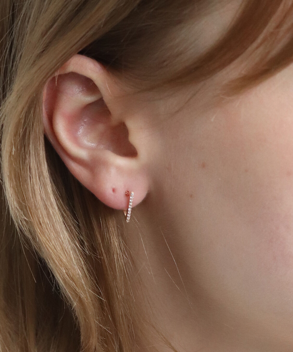  「ダイヤモンド スナップ フープ ピアス  | K10YG〈ステラ〉〈世界最小〉」|ピアス|