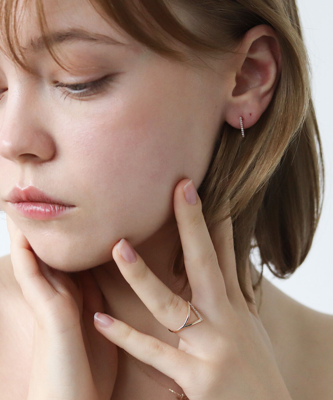  「ダイヤモンド スナップ フープ ピアス  | K10YG〈ステラ〉〈世界最小〉」|ピアス|