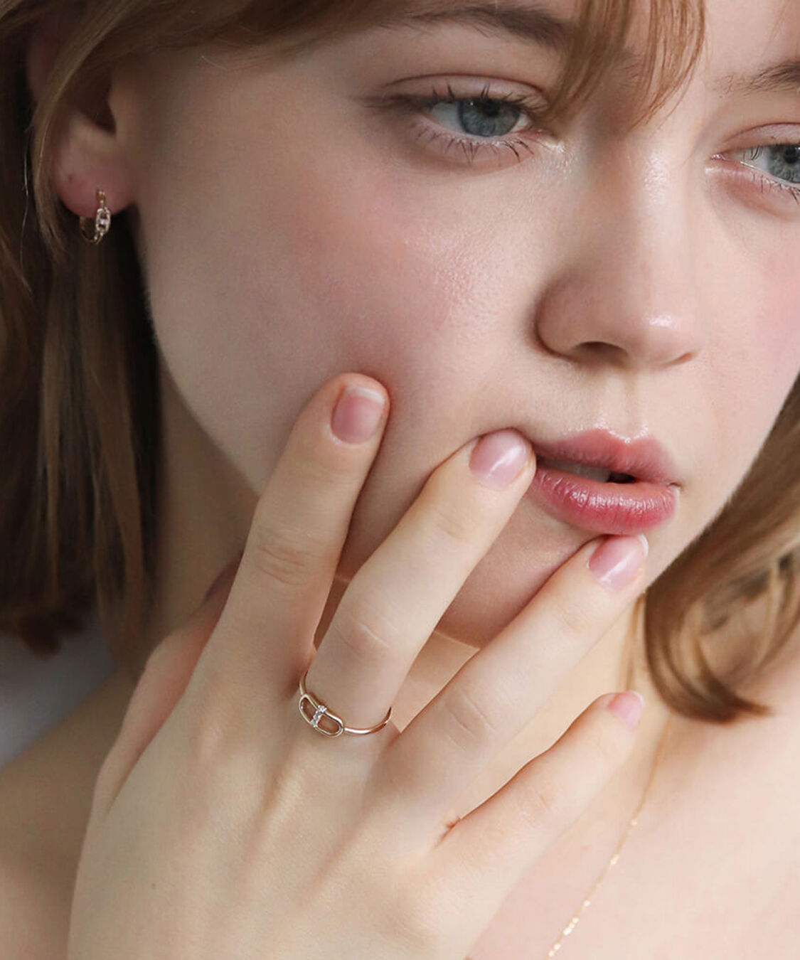  「ダイヤモンド フープ スナップ ピアス  | K10YG〈ミラ〉」|ピアス|