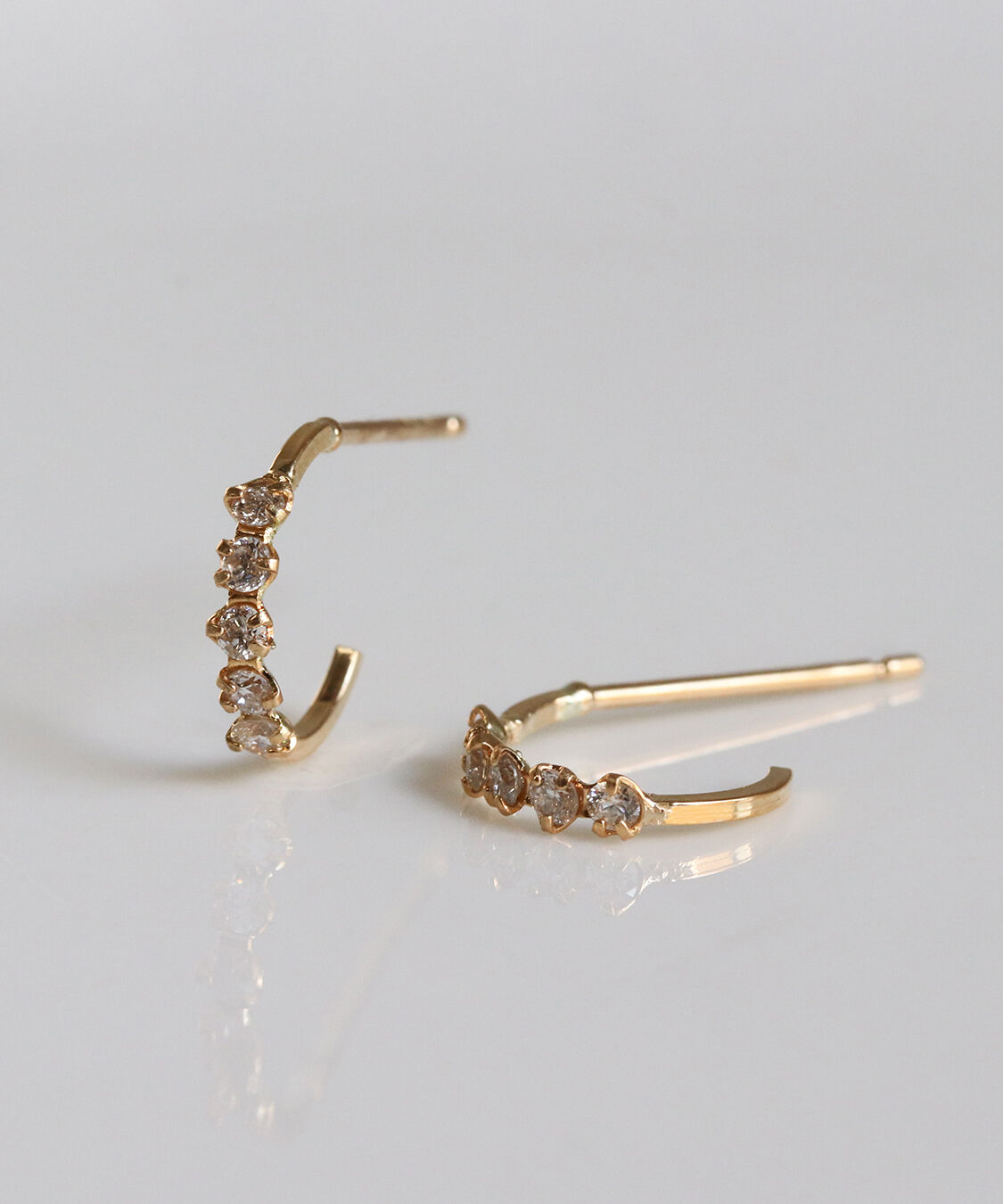  「ダイヤモンド フープ スタッド ピアス | K18」|ピアス|