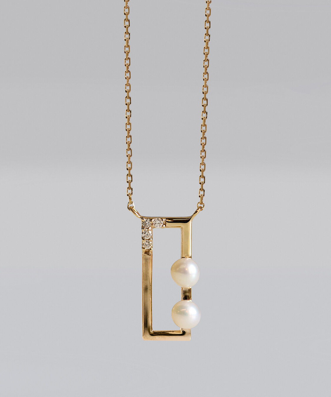  「ダイヤモンド パール ネックレス | K10YG」|ネックレス|